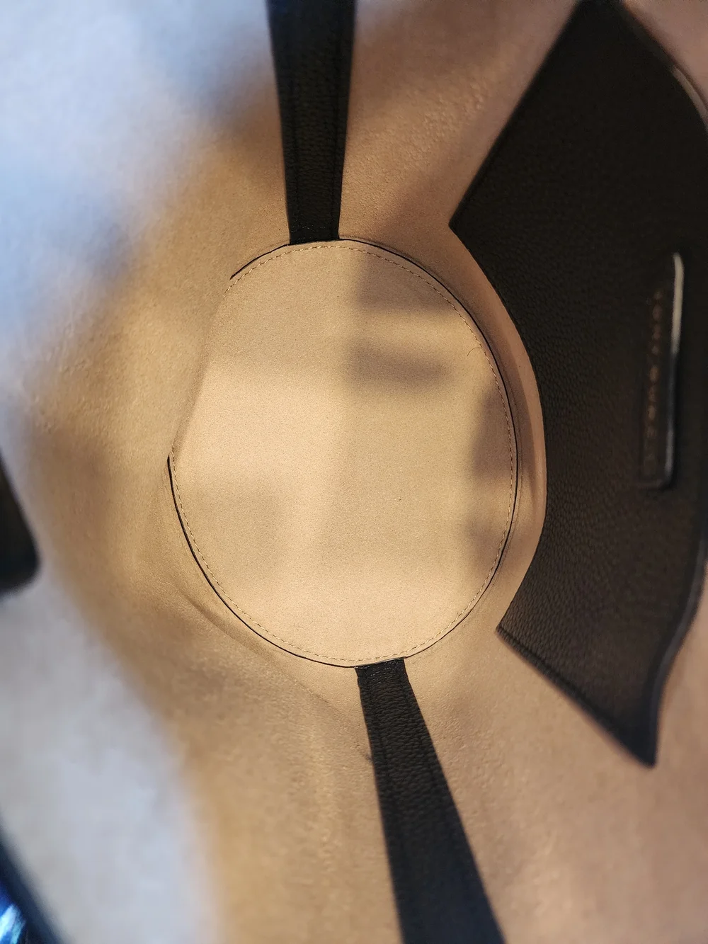 Tory Burch Black Pebbled Leather Bucket Shoulder Bag with Gold Logo